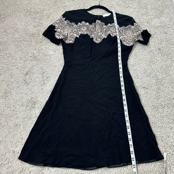 Sandro Kyra Crepe Dress in Black Size 1 US Small Lace Career Chic - Picture 12 of 13